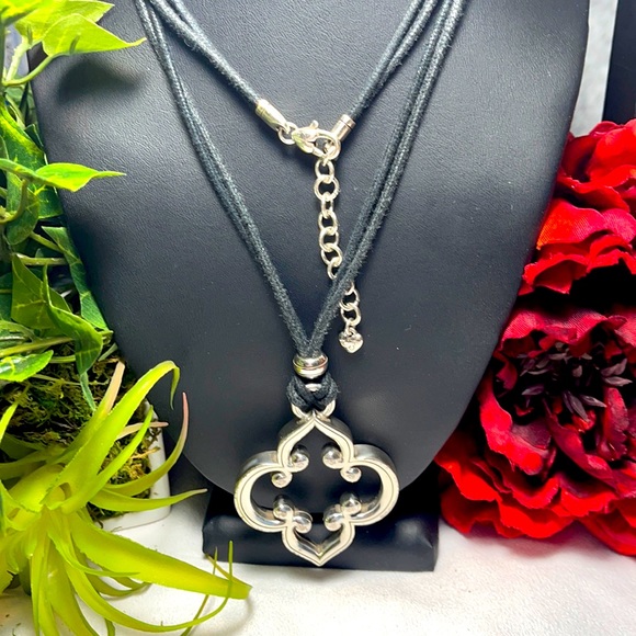 Brighton Jewelry - Brighton necklace silver black Corded long
